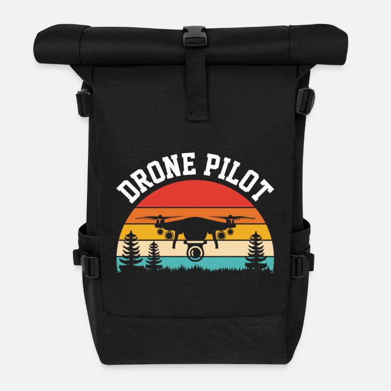 Pilote de drone - Sac à dos roll top - noir