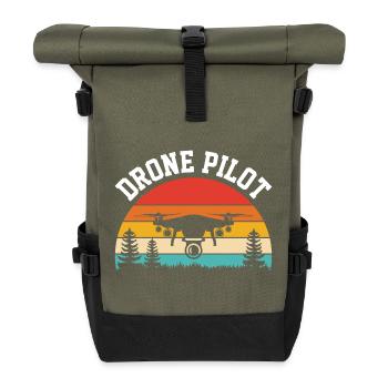 Pilote de drone - Sac à dos roll top - olive/noir - Devant