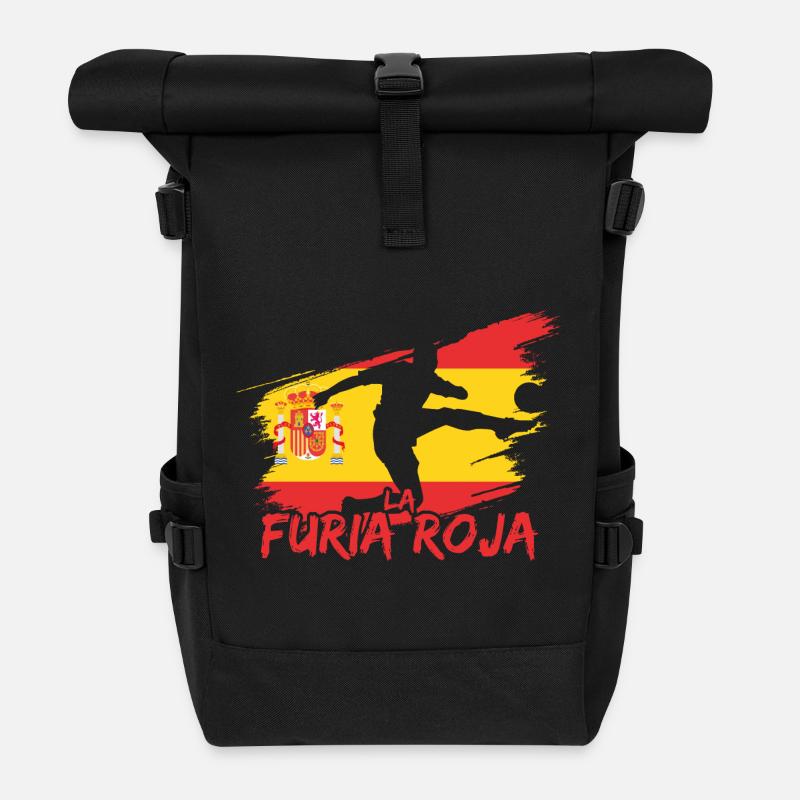 Spanien Fußball - Rolltop Rucksack - Schwarz