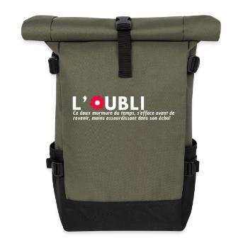 OBLIVION. Quote of the Day - Roll Top Backpack - olive/black - Front