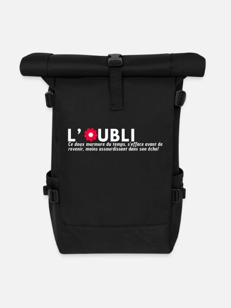 OBLIVION. Quote of the Day - Roll Top Backpack - black