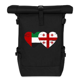 Vereinigte Arabische Emirate Georgien Flagge - Rolltop Rucksack - Schwarz - Vorne