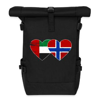 Vereinigte Arabische Emirate Norwegen Flagg - Rolltop Rucksack - Schwarz - Vorne