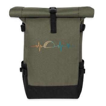 Battement de coeur rétro tacos - Sac à dos roll top - olive/noir - Devant