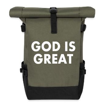 god is great - Roll Top Backpack - olive/black - Front