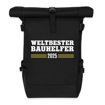 Bauhelfer 2025 Danke Bauarbeiter Bau Handwerker - Rolltop Rucksack - Schwarz - Vorne