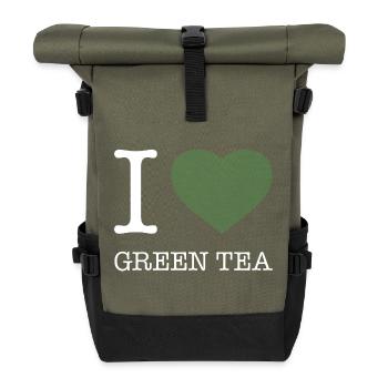 J’ADORE LE THÉ VERT - Sac à dos roll top - olive/noir - Devant