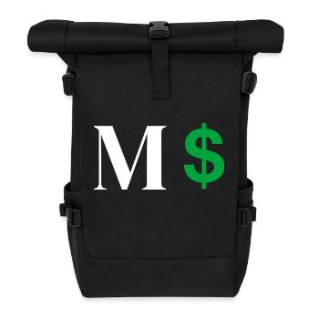 Letter M Dollar - Roll Top Backpack - black - Front