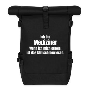 Mediziner erholt sich - Rolltop Rucksack - Schwarz - Vorne