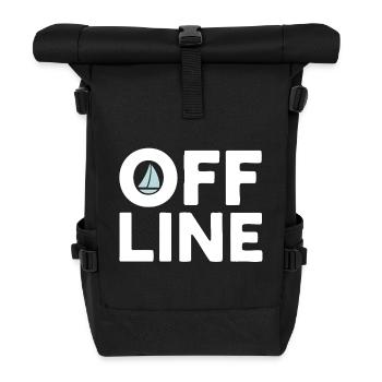 Hors ligne – Citation sur la voile, la mer et la liberté - Sac à dos roll top - noir - Devant