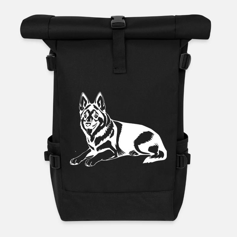 Schäferhund - Rolltop Rucksack - Schwarz