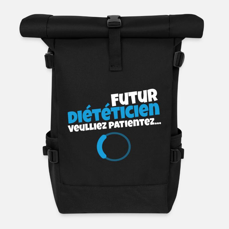 Zukünftige Ernährungsberaterin – Bitte warten - Rolltop Rucksack - Schwarz