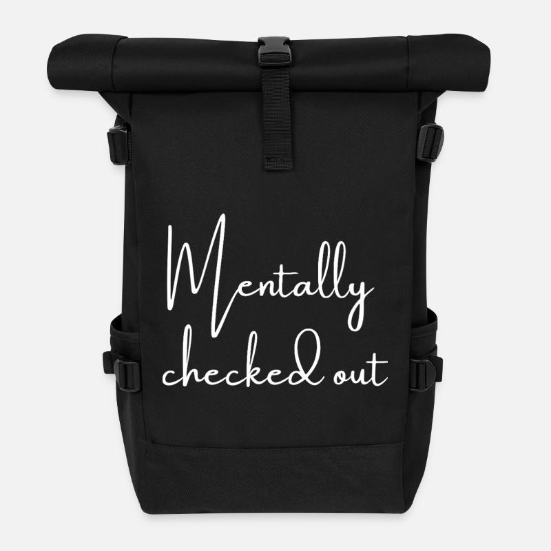 Mentally checked out | Greysoul Thoughts - Roll Top Backpack - black