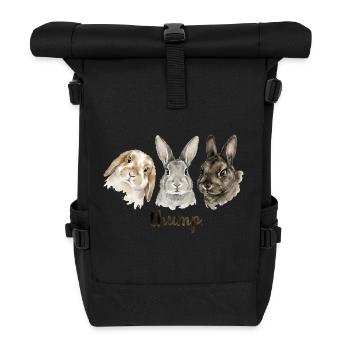 Lustiges Kaninchenklopfen für Kaninchenliebhaber - Rolltop Rucksack - Schwarz - Vorne