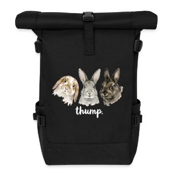 Lustiges Kaninchenklopfen für Kaninchenliebhaber - Rolltop Rucksack - Schwarz - Vorne