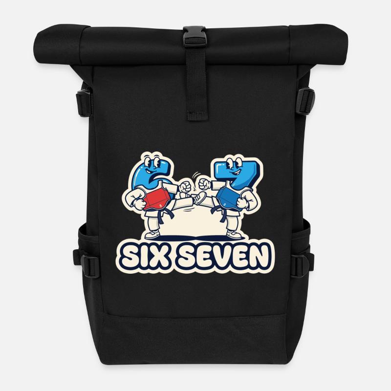 67 Six Seven Taekwondo Meme Lustiges Geschenk - Rolltop Rucksack - Schwarz