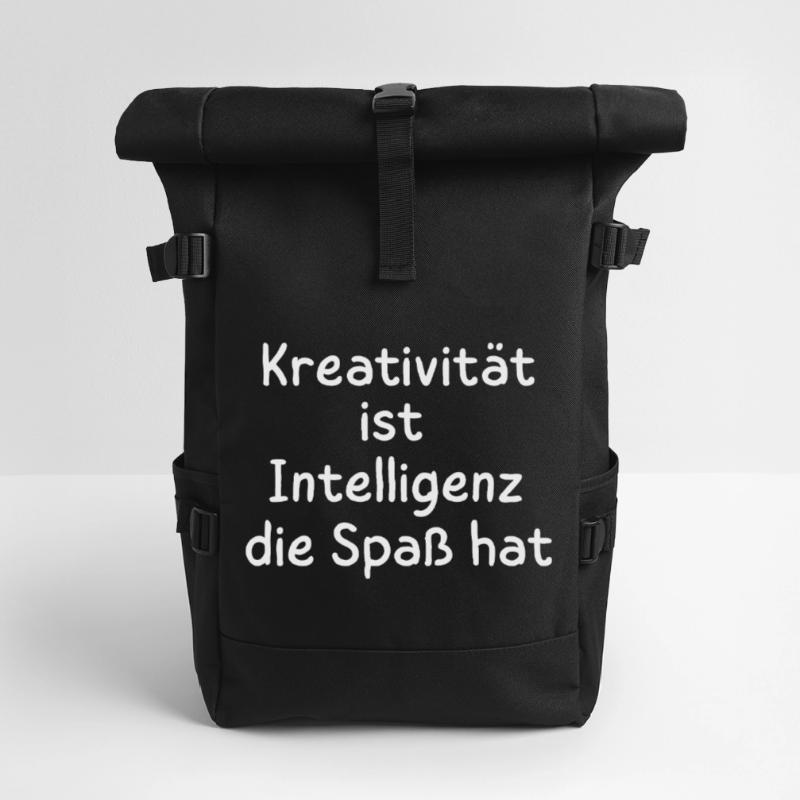 Creativity is intelligence that has fun Statement Roll Top Backpack