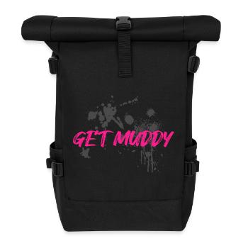 Get muddy Schlammlauf Mud Run Muddy Race - Rolltop Rucksack - Schwarz - Vorne