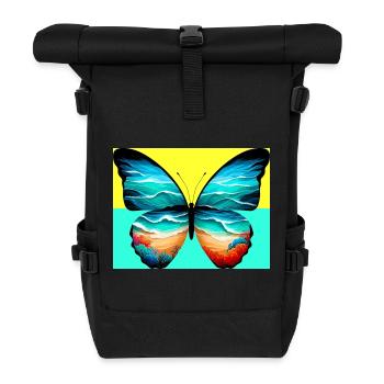 butterfly - Roll Top Backpack - black - Front