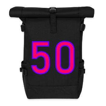 50. 50 YEARS. 50th ANNIVERSARY. 50 YEARS ANNIVERSARY. - Roll Top Backpack - black - Front