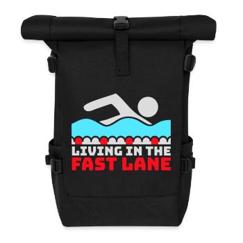 Life In The Fast Lane Float Funny Pool Saying - Roll Top Backpack - black - Front