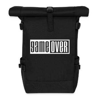 game over outline - Rolltop Rucksack - Schwarz - Vorne
