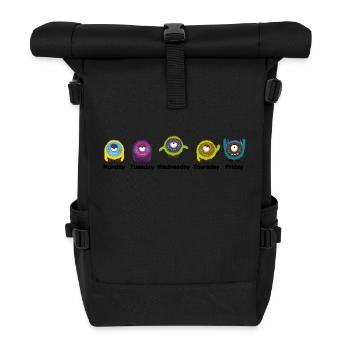 Jours de la semaine Monster - Sac à dos roll top - noir - Devant