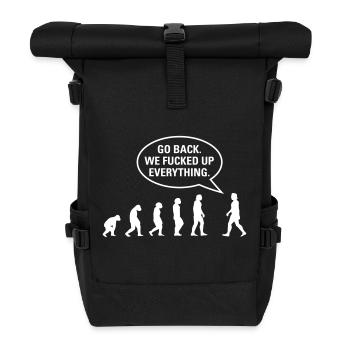Fucked up Evolution - Rolltop Rucksack - Schwarz - Vorne