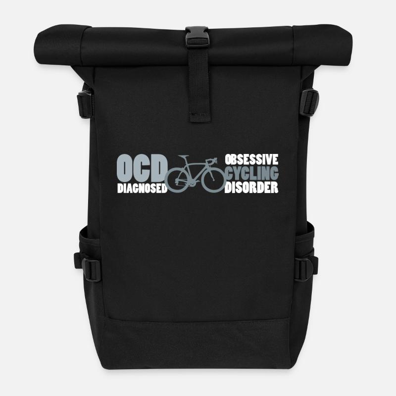 OCD Cycling T Shirt - Roll Top Backpack - black