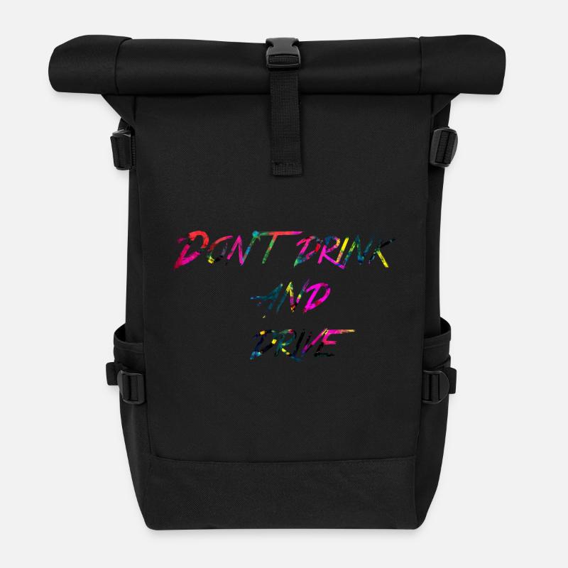 Regenbogen Don t drink and drive - Rolltop Rucksack - Schwarz
