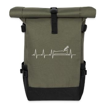 Schlafen - Herzschlag - Rolltop Rucksack - Olive/Schwarz - Vorne