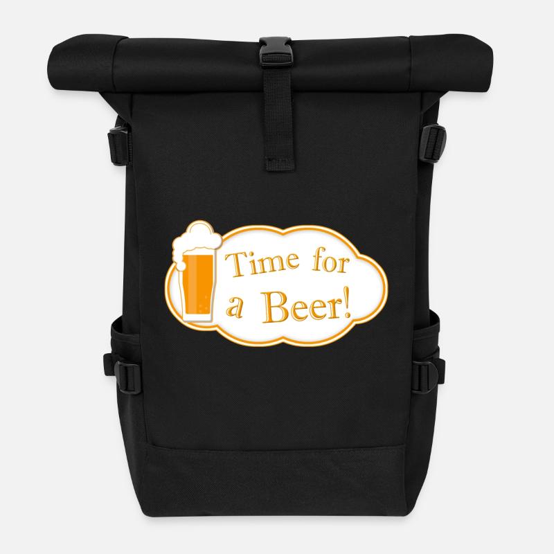 Time for a Beer - Rolltop Rucksack - Schwarz