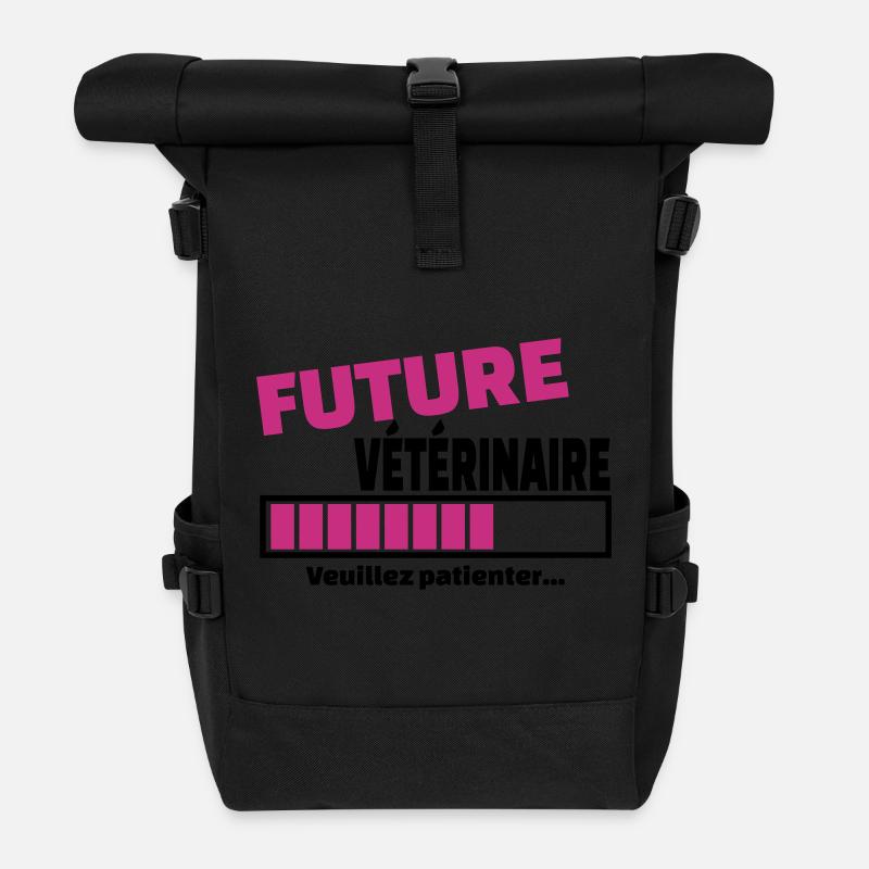 future vétérinaire - Sac à dos roll top - noir