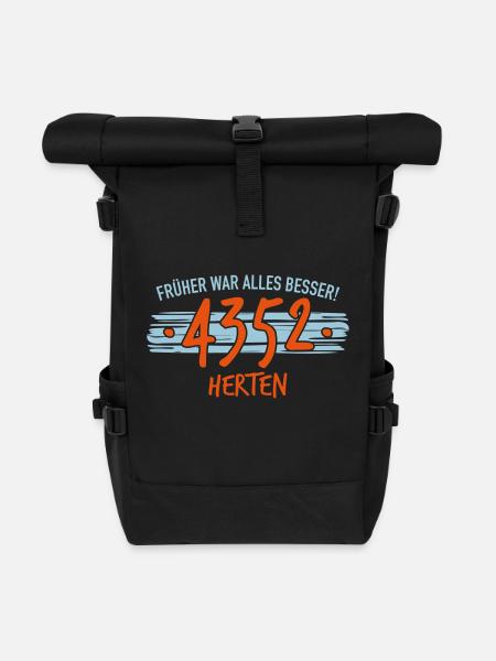 Früher 4352 Herten Geschenk - Rolltop Rucksack - Schwarz