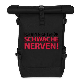 nichts für schwache Nerven anstrengend verwöhnt - Rolltop Rucksack - Schwarz - Vorne