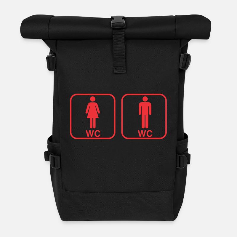 toilettes - Sac à dos roll top - noir