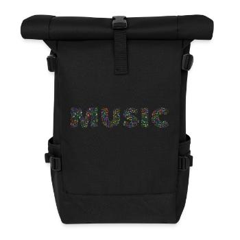 Music - Rolltop Rucksack - Schwarz - Vorne