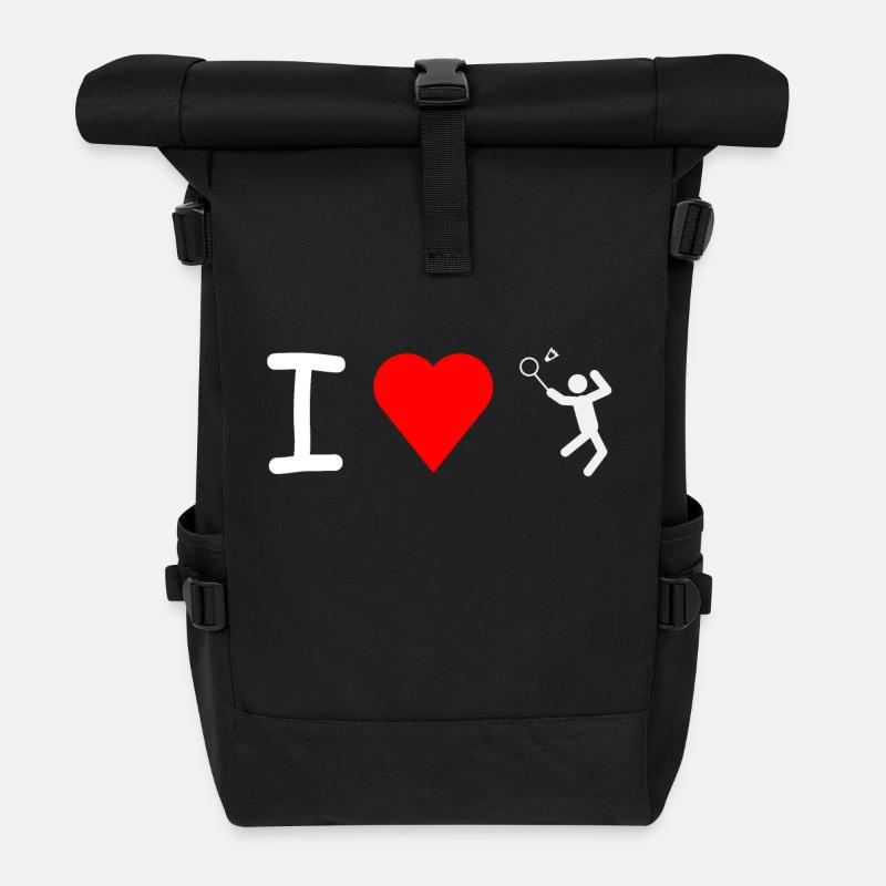J'adore Badminton - Sac à dos roll top - noir