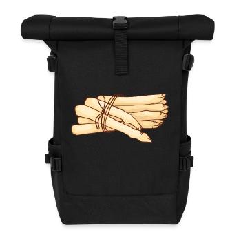 Gemüsespargel Gemeiner Spargel - Rolltop Rucksack - Schwarz - Vorne