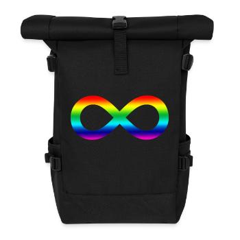Infinity rainbow - Roll Top Backpack - black - Front
