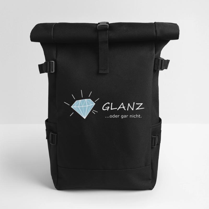 GLANZ oder gar nicht, mit Diamant, Glamour Rolltop Rucksack