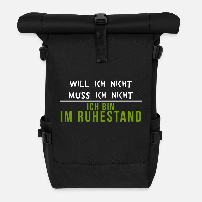 Rentner Ruhestand Rentnerin Lustig - Rolltop Rucksack - Schwarz