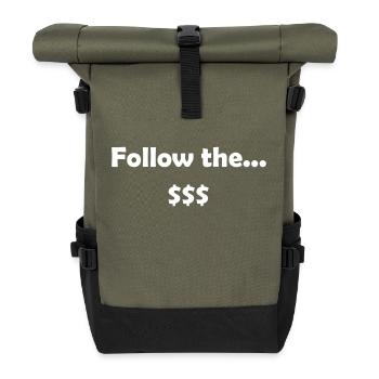 Follow the money - Rolltop Rucksack - Olive/Schwarz - Vorne