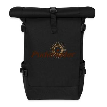 Puderluder (2-farbig) / Styling / Friseur / - Rolltop Rucksack - Schwarz - Vorne