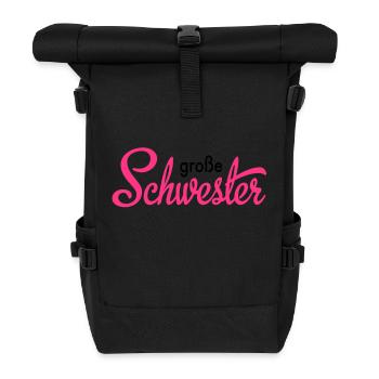 große Schwester - Rolltop Rucksack - Schwarz - Vorne