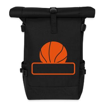Basketball / à personnaliser - Sac à dos roll top - noir - Devant
