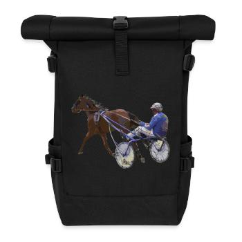 Trabrennen Traber Motiv - Rolltop Rucksack - Schwarz - Vorne