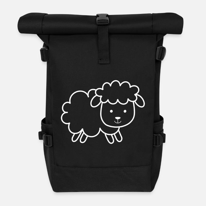 Schaf - Rolltop Rucksack - Schwarz