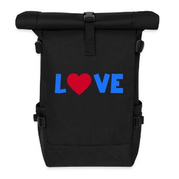 Liebe - Rolltop Rucksack - Schwarz - Vorne