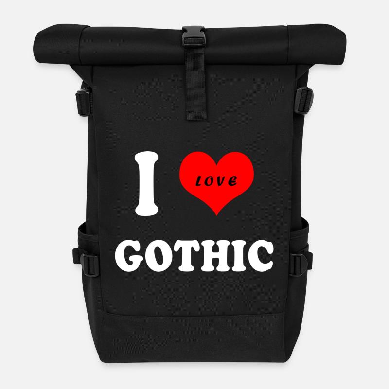 Ich liebe Gothic - Rolltop Rucksack - Schwarz
